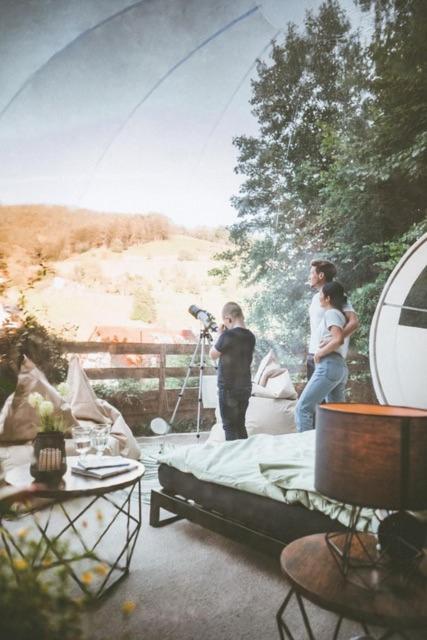 Living Timeless- Bubble Tent Elzach Inklusive Hot Tube Badefass- Schlafen Unterm Sternenhimmel ภายนอก รูปภาพ