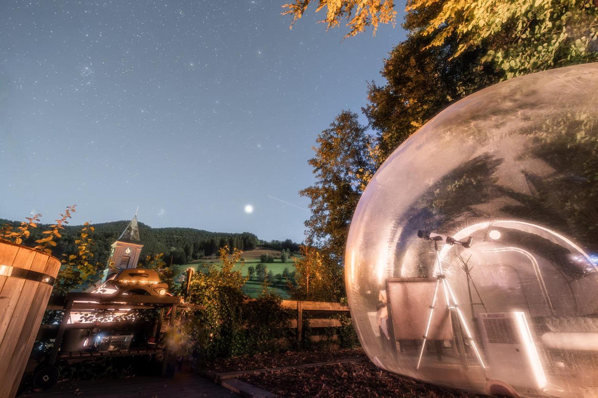Living Timeless- Bubble Tent Elzach Inklusive Hot Tube Badefass- Schlafen Unterm Sternenhimmel ภายนอก รูปภาพ